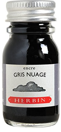 J. Herbin Tinte für Füllfederhalter, 10 ml, Farbe: „Gris Nuage“ (grau) -