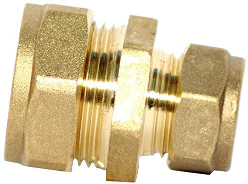 Racor recto de compresión (22 mm x 15 mm) para tubo de latón