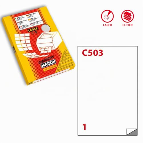 Etiketten aus Polyester Markin C/503 210 x 297 mm 50 Blatt A4 transparent matt für Laser [220ltmc503 50 FG]