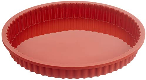 Silikomart | SFT424 Molde de silicona CROSTATA, Antiadherente, Pack de 1 Molde con Anillo de Seguridad, Ø 240 h 30 mm, Volumen 1,25 l, Made in Italy