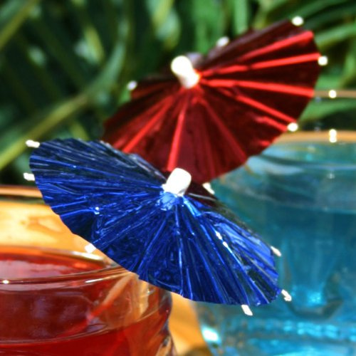 drinkstuff Foil Cocktail Umbrellas/Parasols (Pack of 144) - Cocktail Sticks, Cocktail Accessories & Cocktail Decorations