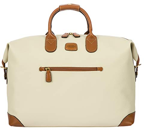 Bric's Holdall Firenze Collection, Reisetasche mit Schulterriemen und Schulterstütze für Koffer, Integriertes TSA-Vorhängeschloss, PVC, Größe: 43x28x19 cm, Creme