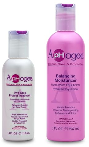 Aphogee Serious Hair Care Double Bundle (Balancing Moisturizer and Twostep Protein Treatment).