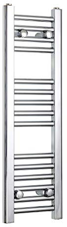 companyblue 200mm Wide Chrome Heated Towel Rail Radiator Flat Ladder for Stylish Bathroom (200 x 800 mm)