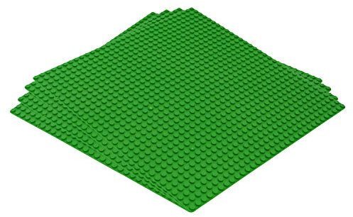 Katara 1672 - Bauplatten 4er Set 100% Kompatibel Lego, Sluban, Papimax, Q-Bricks, 25,5cm x 25,5cm/32x32 Pins, Grün