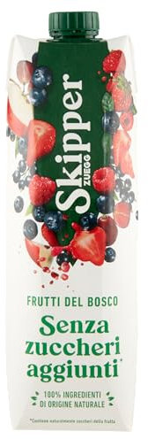 Zuegg Skipper Succo di Frutta Frutti di Bosco Senza Zuccheri Aggiunti, Bevanda a Base di Succhi e Puree di Mela, Uva Rossa e Frutti di Bosco - 65% Frutta, 100% Ingredienti di Origine Naturale (1L)