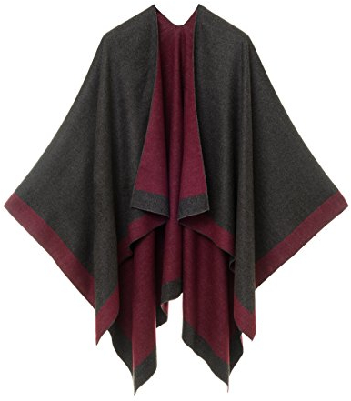 Damen Schal Wrap Poncho Ruana Cape Cardigan Pullover Open Front für Frühling Herbst Winter (PC02-8)