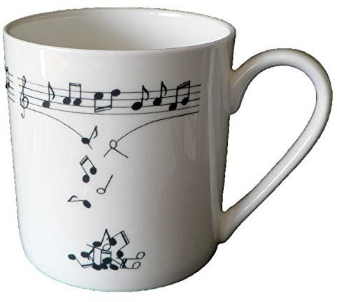 Music Notes PInt mug - Bone china mug decorated all round our own music notes design