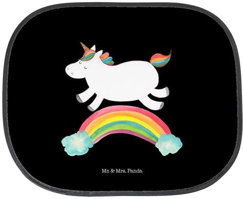 Mr. & Mrs. Panda Parasol para coche unicornio arcoíris - protección solar, visera solar, familia, ventanas, unicornios, Arco Iris, Autopista del Unicornio, brillo
