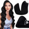 Hetto Microring Extensions Echthaar 55 cm Schwarz Extensions Echthaar Microring Naturschwarz Invisible Micro Loop Remy Haarverlangerung 50 stück 50g #1