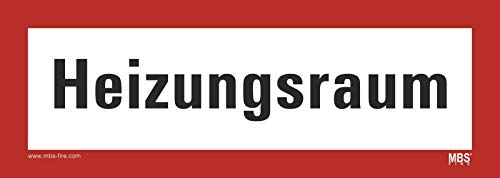 Aufkleber nach DIN 4066 Hinweisschild Feuerwehr Heizungsraum 210x74 mm von MBS-FIRE