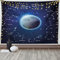 ABAKUHAUS Astronomie Wandteppich, Sternzeichen Around Mond aus Weiches Mikrofaser Stoff Waschbar ohne Verblassen Digitaldruck, 150 x 110 cm, Nachtblau Dunkelgrau