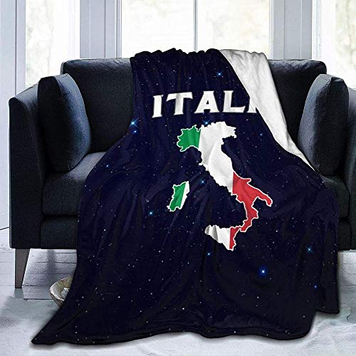 YuLiZP Decke Wohn Kuscheldecken Italien Karte Flagge Flauschige Decke Ganzjährig Leicht Und Weich Bequeme Wohnkultur Decke Bett Sofa Stuhl Geeignet Für Erwachsene Und Kinder-80X60 Inch