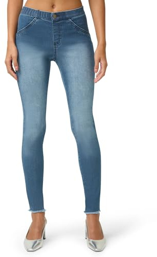 No Nonsense womens Frayed Edge Denim Leggings