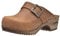 Sanita Urban | Sabots Ouverts | Produit Original Fabriqué à la Main pour Femme | Sabots en Cuir avec Semelle en Bois | Marron | 38 EU