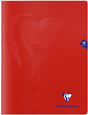 Clairefontaine 333312C - Packung mit 10 Heften Mimesys DIN A4+, 24x32cm, 24 Blatt kariert, 90g, Einband PP, Rot, 1 Pack