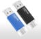 CLé USB 64Go, 2 en 1 OTG Flash Drive 64Go Pen Drive USB 2.0 Type C Memory Stick pour Smartphone, PC, Ordinateur Portable etc (2 Couleurs: Noir Bleu)