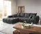 DELIFE Sofa Josea Mikrofaser Schwarz 300x220 cm Recamiere Links Ecksofa