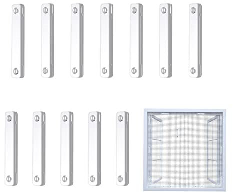 Voiakiu 12 Clips de fijación de Pantalla,Clip Magnético para Mosquiteras - Clips de fijación de Pantalla de 12 Piezas para Redes de Malla de Cortina, sin Rastro y sin instalación de perforación