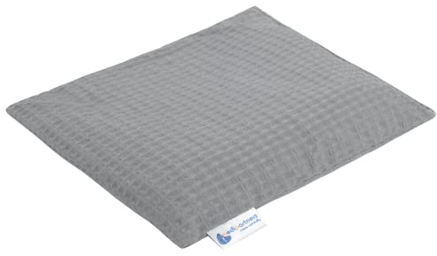 Medi Partners Coussin chauffant en noyaux de cerise 500 g rectangulaire 20 x 25 cm 100% coton certifié Öko-Tex Chaleur + thérapie par le froid Thérapie de massage (Gris)