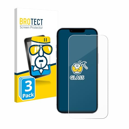 BROTECT Schutzglas für Apple iPhone 14 | 3 Stück Transparenter Displayschutz Made in Germany Panzer Schutz Glas 9H Kratzfest Klares Echtglas Einfache Montage