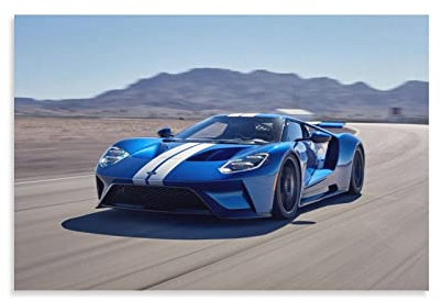 Muskelauto-Poster Ford GT Poster, dekoratives Gemälde, Leinwand, Wandposter und Kunstbild, modernes Familien-Schlafzimmer, 60 x 90 cm