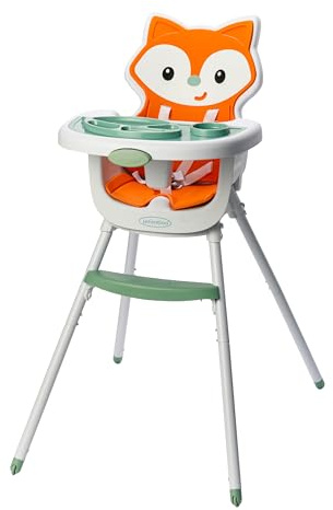 Infantino Grow-with-Me 4-in-1 Convertible High Chair, Fox-Theme, Space-Saving Design, Booster and Toddler Chair for Infants & Toddlers 3M-36M
