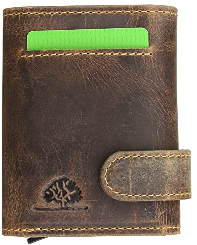 Greenburry Vintage Geldbörse RFID Leder Portemonnaie braun