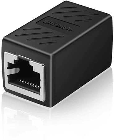 RJ45 Ethernet Cable Connector Extender Coupler Female to Female Connector for Cat7 / Cat6 / Cat5e / Cat5 Network Cable Joiner Black