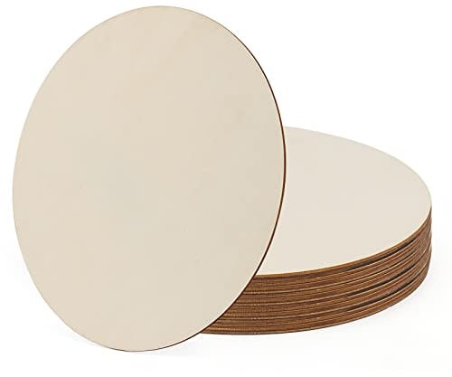JAPCHET 20 círculos de madera de 25 cm, redondos de madera en blanco sin terminar, recortes de madera para manualidades, placa de letrero, decoración del hogar