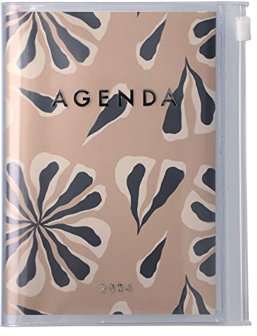MARK'S 2023/2024 Taschenkalender A6 vertikal, Abstract, Beige: Von Oktober 2023 bis Dezember 2024