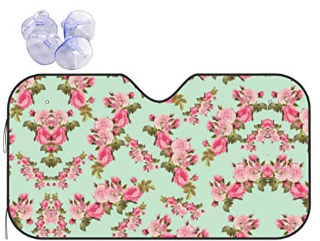 Parasol de coche para viento, rosa rosa, parasol para el viento delantero del coche, visera plegable para la mayoría de los coches