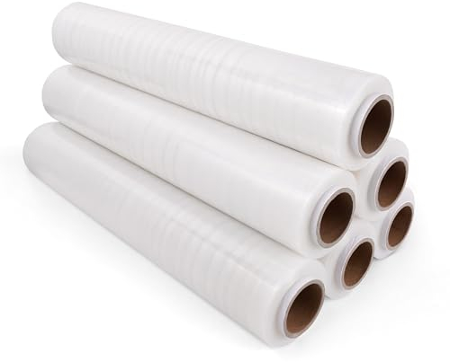 Inoverse Lot de 6 rouleaux de film étirable transparent pour meubles et déménagements - 40cm/900 g SF-40-900-6r
