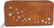 styleBREAKER Damen Portemonnaie mit Metallic Stern Cut-Outs, Reißverschluss, Geldbörse 02040115, Farbe:Cognac