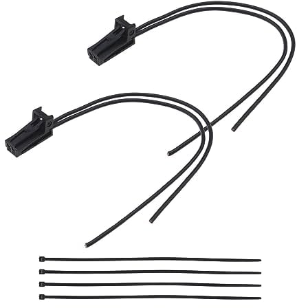 YINETTECH 2 Stück Auto 2-polig Männlich Elektronische Stecker Kabelbäume Reparatur Kabel 4B0971832 90764902 für Automotive Elektrische Geräte Enthalten 4 Stück Kabelbinder