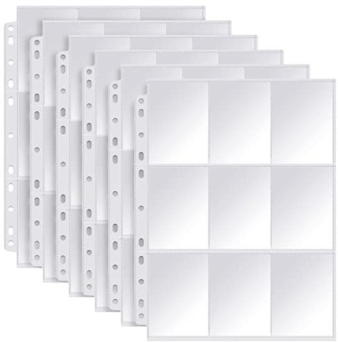 Trading Card Sleeves, 360 Pockets Game Card Sleeves, Double-Sided Card Reuseable Protector, Transparent Card Storage Holder for Baseball Game Business Cards (20 Sheets)