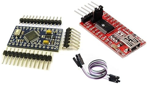 TECNOULAB 1 Stück Pro Mini Atmega 328P 5 V/16 MHz + 1 Stück FTDI FT232RL USB-zu-TTL-Seriell-Konverter