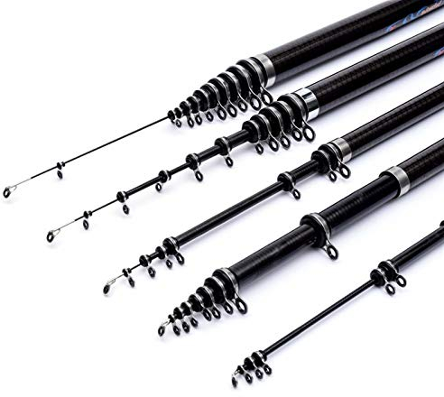 ELTOX Angelrute,Teleskopruten 99% Teleskop-Carbon-Angelrute-Spinning 2.2-3kg Test Power Felsen-Spinnstangen 2.7M 3.6m 4,5m 5,4 m 6.3m 7,2m (Color : 4.5 m)