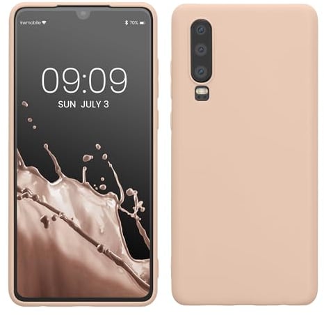 kwmobile Hülle kompatibel mit Huawei P30 Hülle - weiches TPU Silikon Case - Cover geeignet für kabelloses Laden - Coconut Swirl