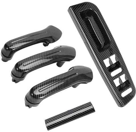 MangWany Pannello di controllo dell'interruttore della finestra Copertura della maniglia della porta Compatibile con Bora Golf Je-tta Pa-ssat 1998-2004 5 pezzi Stile carbonio lucido