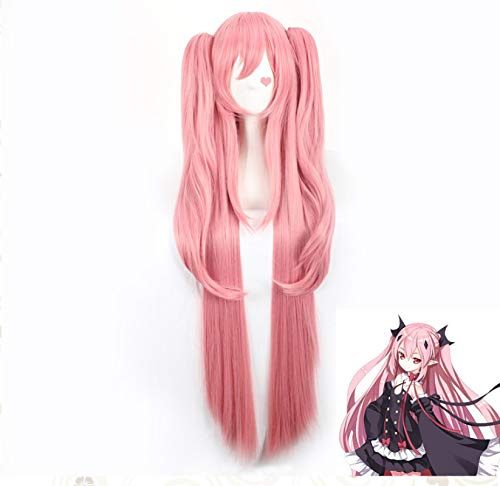 HBYLEE-Wig for cosplay Krul Tepes 10. 0cm Lange gerade Perücke Owari No Seraph des End Synthetic Hair Anime Cosplay Perücke Pferdeschwanzperücken