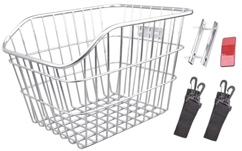 F Fityle Fahrradkorb hinten, Fahrradkorb aus Eisen, leicht, Drahtkorb, Fahrradgepäckträger zum Wandern, Outdoor-Gepäck