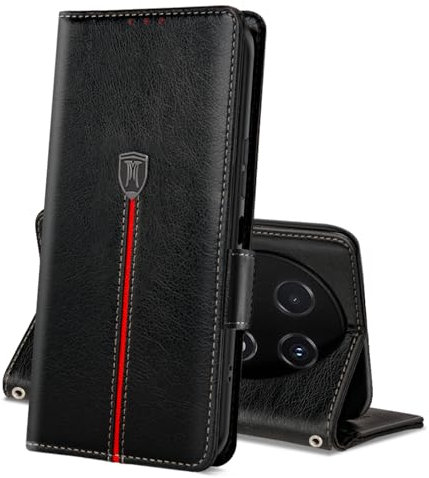 MAMA MOUTH Coque pour Huawei Nova 12i, Rabat Portefeuille Cuir Etui, Magnétique Silicone TPU Bumper Housse, Porte Cartes avec Support Pochette Cover, Antichoc Case pour Huawei Nova 12i Noir