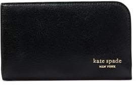 kate spade new york Devin Damen-Geldbörse aus Saffiano-Leder, Schwarz, Medium Bifold