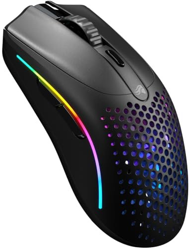 Glorious Model O 2 Mini Wireless Gaming Mouse - superlegg. 57 g, 210 h batteria, dual wireless 2,4 GHz, Bluetooth 5.2, sensore ottico 26.000, 80M di clic, 6 tasti programmabili, sparatutto - Nero