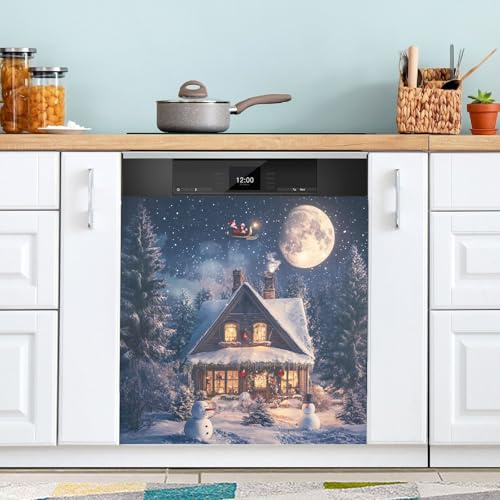 Ttgoth Copertura magnetica decorativa per lavastoviglie, decorazione per porta d'ingresso, decorazione per elettrodomestici da cucina, 58 x 66 cm