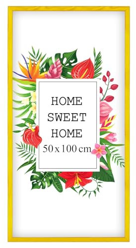 MG Design Cadre photo en bois 50 x 100 cm blanc avec verre acrylique - idéal pour suspendre ou poser, parfait pour mettre en valeur vos photos, affiches ou puzzles dans votre intérieur avec élégance