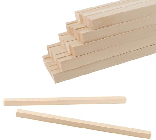 CHUIFAI 100 varillas de madera cuadradas, 30 cm x 5 mm, barras de madera de tilo, para manualidades, tallado, manualidades