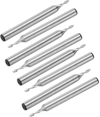 QUARKZMAN 8 Stück HSS-AL 2mm Schneiddurchmesser 6mm Schaft 2 Flöten Fräser Fräser Router Bits Aufwärtsspiralfräser Werkzeug für Holz PVC MDF Gravur