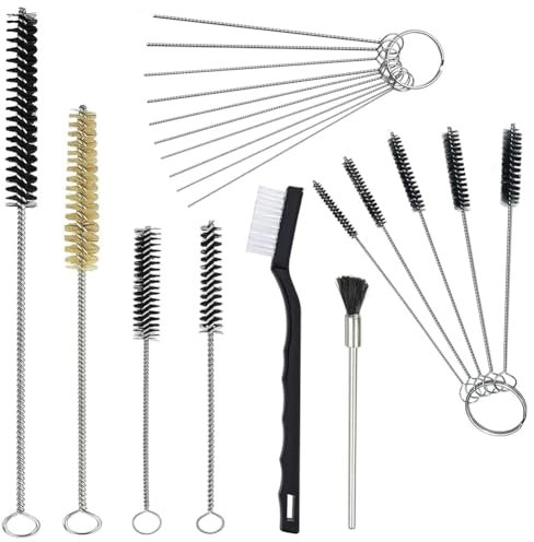 Kznifmk Sprayer Cleaning Kit 17 Pcs Multi-Purpose Paint- Brush Cleaner Tool with Nylon Mini Tube Brushes and Needles